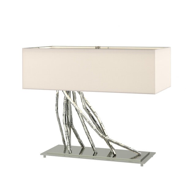 Hubbardton Forge 2012 Sterling Flax Shade (SE) Brindille Table Lamp