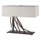 Hubbardton Forge 2012 Oil Rubbed Bronze Natural Anna Shade (SF) Brindille Table Lamp