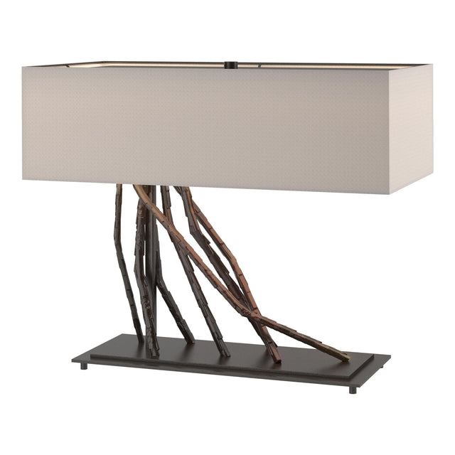 Hubbardton Forge 2012 Oil Rubbed Bronze Flax Shade (SE) Brindille Table Lamp