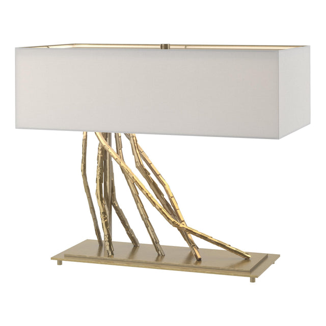 Hubbardton Forge 2012 Modern Brass Natural Anna Shade (SF) Brindille Table Lamp