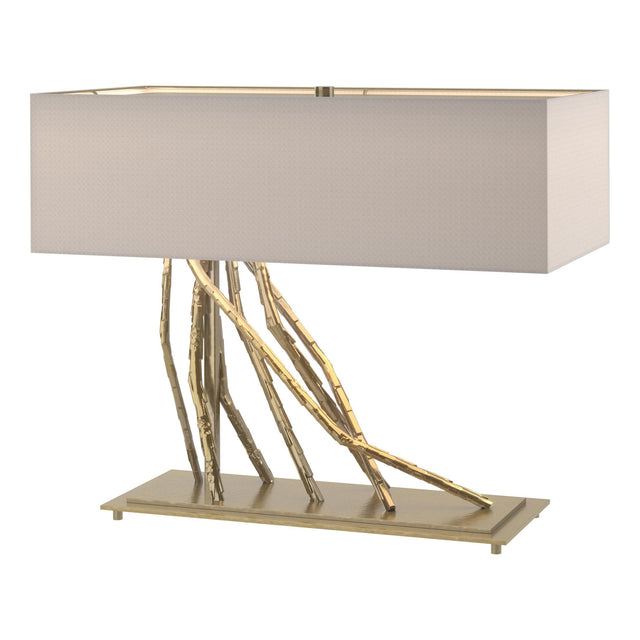 Hubbardton Forge 2012 Modern Brass Flax Shade (SE) Brindille Table Lamp