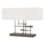 Hubbardton Forge 2013 Dark Smoke Natural Anna Shade (SF) Cavaletti Table Lamp