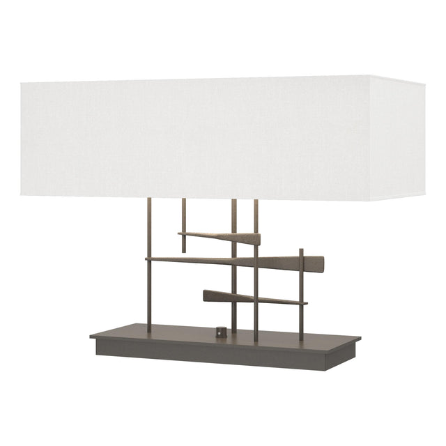 Hubbardton Forge 2013 Dark Smoke Natural Anna Shade (SF) Cavaletti Table Lamp