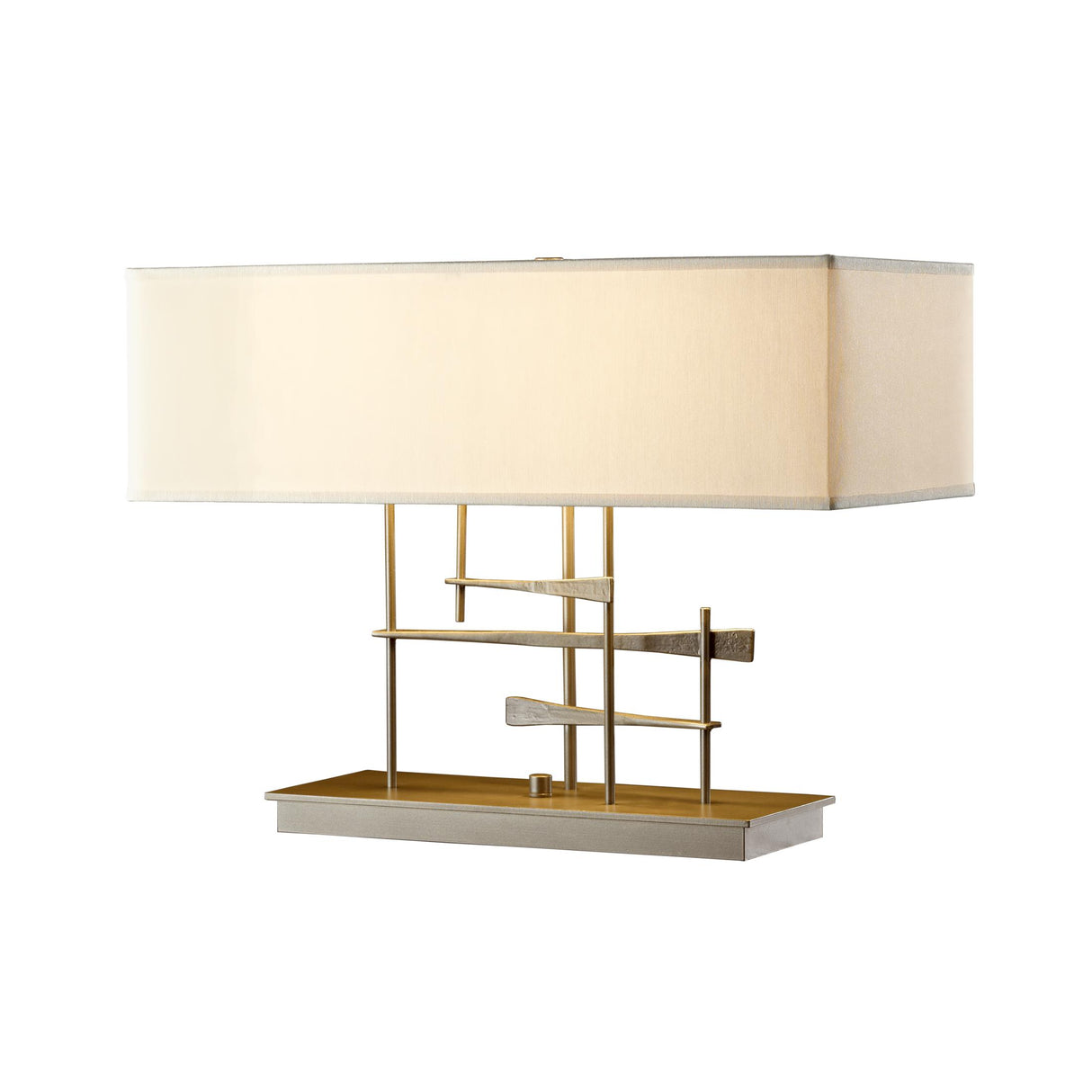 Hubbardton Forge 2013 Dark Smoke Flax Shade (SE) Cavaletti Table Lamp