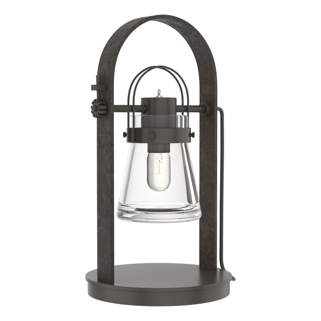 Hubbardton Forge 2014 Dark Smoke Clear Glass (ZM) Erlenmeyer Table Lamp