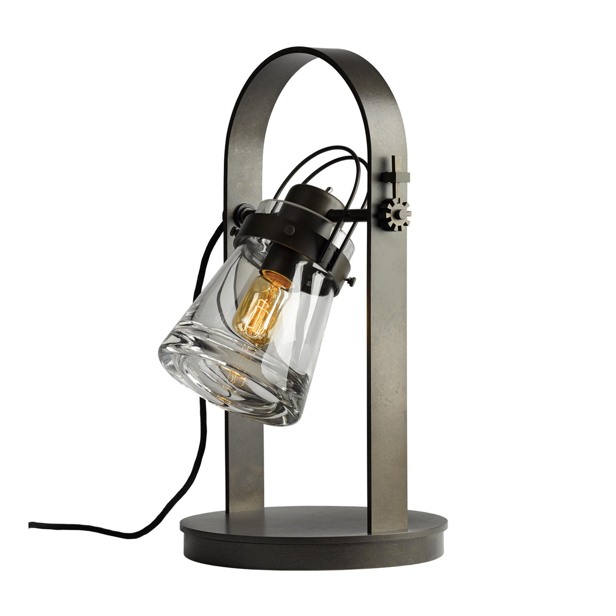 Hubbardton Forge 2014 Dark Smoke Clear Glass (ZM) Erlenmeyer Table Lamp