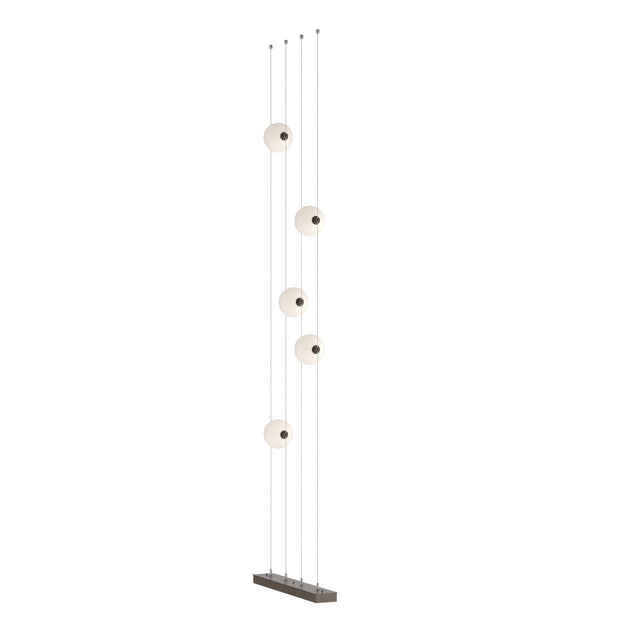 Hubbardton Forge 2020 Bronze Opal Glass (GG) Standard Abacus 5-Light Floor to Ceiling Plug-In LED Lamp