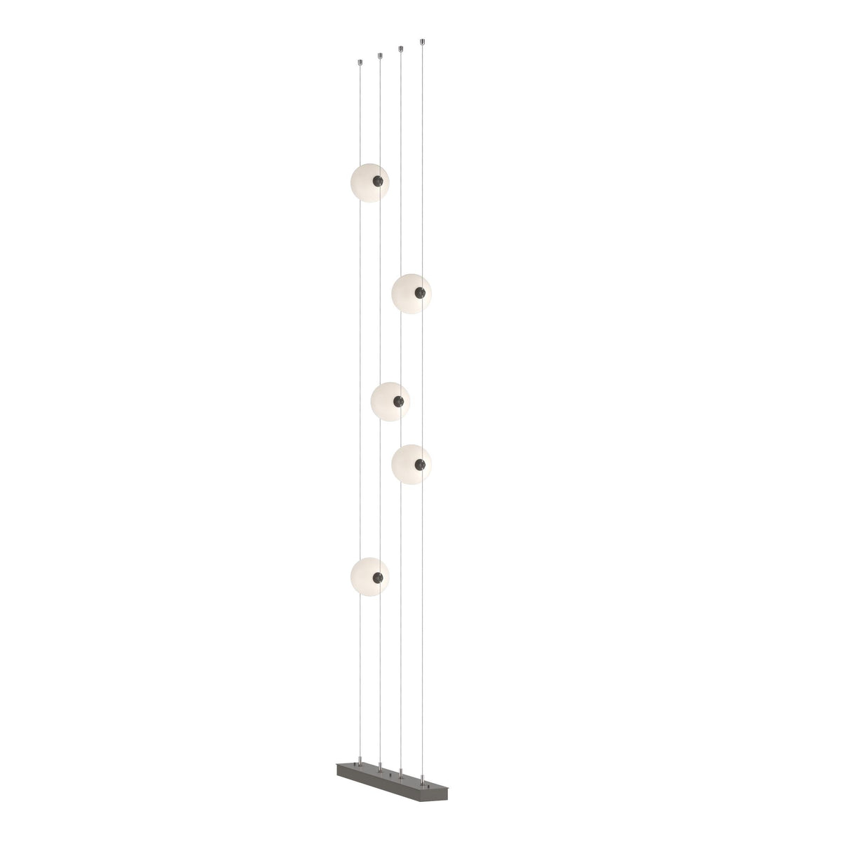 Hubbardton Forge 2020 Dark Smoke Opal Glass (GG) Standard Abacus 5-Light Floor to Ceiling Plug-In LED Lamp
