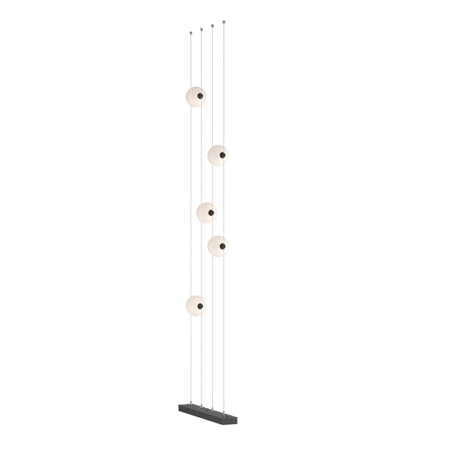 Hubbardton Forge 2020 Black Opal Glass (GG) Standard Abacus 5-Light Floor to Ceiling Plug-In LED Lamp