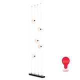 Hubbardton Forge 2020 Black Opal Glass (GG) Standard Abacus 5-Light Floor to Ceiling Plug-In LED Lamp