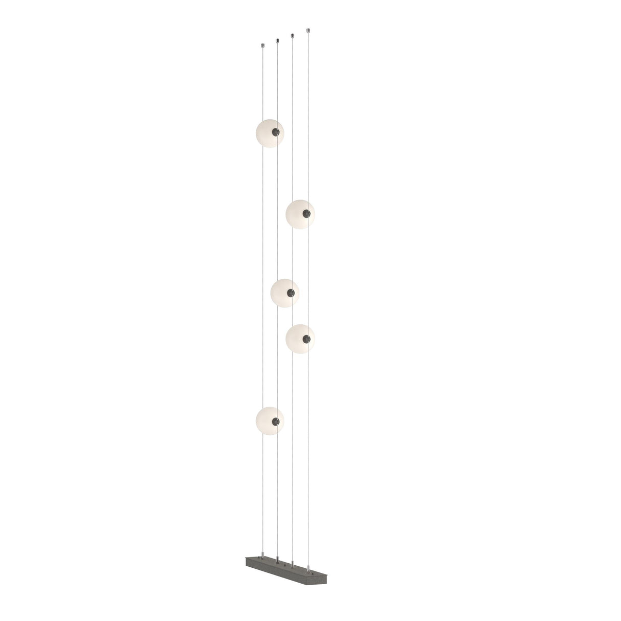 Hubbardton Forge 2020 Natural Iron Opal Glass (GG) Standard Abacus 5-Light Floor to Ceiling Plug-In LED Lamp
