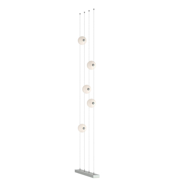 Hubbardton Forge 2020 Vintage Platinum Opal Glass (GG) Standard Abacus 5-Light Floor to Ceiling Plug-In LED Lamp