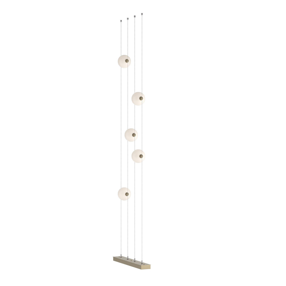 Hubbardton Forge 2020 Soft Gold Opal Glass (GG) Standard Abacus 5-Light Floor to Ceiling Plug-In LED Lamp