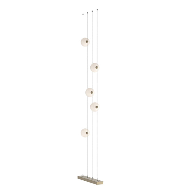 Hubbardton Forge 2020 Soft Gold Opal Glass (GG) Standard Abacus 5-Light Floor to Ceiling Plug-In LED Lamp