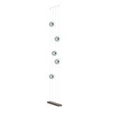 Hubbardton Forge 2020 Bronze Cool Grey Glass (YL) Standard Abacus 5-Light Floor to Ceiling Plug-In LED Lamp