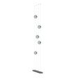 Hubbardton Forge 2020 Dark Smoke Cool Grey Glass (YL) Standard Abacus 5-Light Floor to Ceiling Plug-In LED Lamp