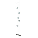 Hubbardton Forge 2020 Dark Smoke Cool Grey Glass (YL) Standard Abacus 5-Light Floor to Ceiling Plug-In LED Lamp