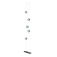 Hubbardton Forge 2020 Black Cool Grey Glass (YL) Standard Abacus 5-Light Floor to Ceiling Plug-In LED Lamp