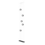 Hubbardton Forge 2020 Black Cool Grey Glass (YL) Standard Abacus 5-Light Floor to Ceiling Plug-In LED Lamp