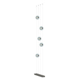 Hubbardton Forge 2020 Natural Iron Cool Grey Glass (YL) Standard Abacus 5-Light Floor to Ceiling Plug-In LED Lamp
