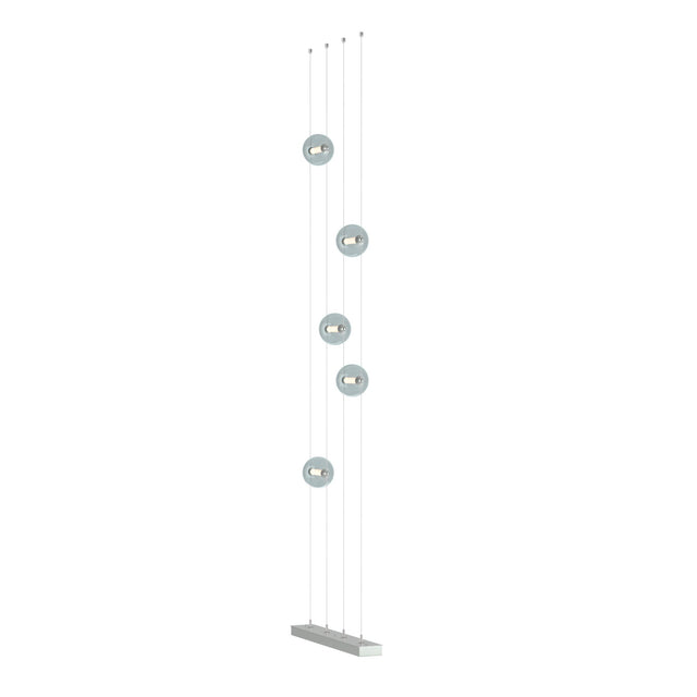 Hubbardton Forge 2020 Vintage Platinum Cool Grey Glass (YL) Standard Abacus 5-Light Floor to Ceiling Plug-In LED Lamp