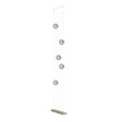 Hubbardton Forge 2020 Soft Gold Cool Grey Glass (YL) Standard Abacus 5-Light Floor to Ceiling Plug-In LED Lamp
