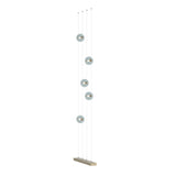 Hubbardton Forge 2020 Soft Gold Cool Grey Glass (YL) Standard Abacus 5-Light Floor to Ceiling Plug-In LED Lamp
