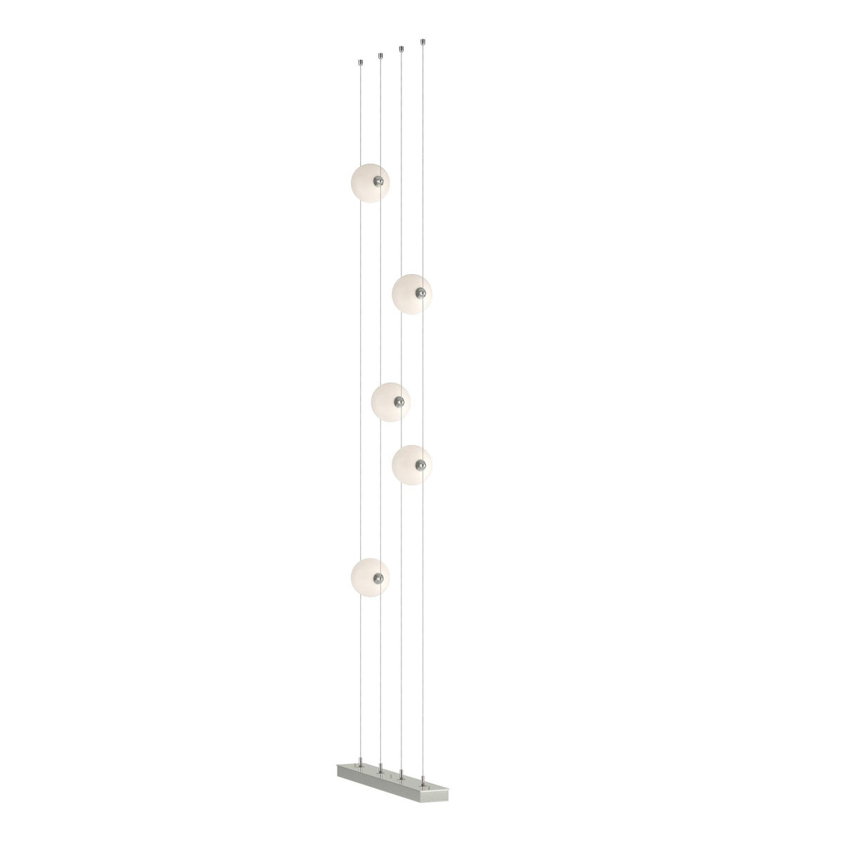 Hubbardton Forge 2020 Sterling Opal Glass (GG) Standard Abacus 5-Light Floor to Ceiling Plug-In LED Lamp