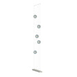 Hubbardton Forge 2020 Sterling Cool Grey Glass (YL) Standard Abacus 5-Light Floor to Ceiling Plug-In LED Lamp