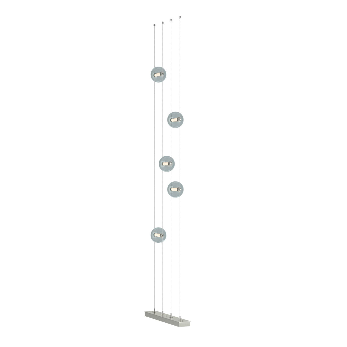Hubbardton Forge 2020 Sterling Cool Grey Glass (YL) Standard Abacus 5-Light Floor to Ceiling Plug-In LED Lamp