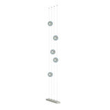 Hubbardton Forge 2020 Sterling Cool Grey Glass (YL) Standard Abacus 5-Light Floor to Ceiling Plug-In LED Lamp