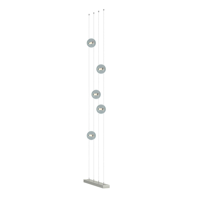 Hubbardton Forge 2020 Sterling Cool Grey Glass (YL) Standard Abacus 5-Light Floor to Ceiling Plug-In LED Lamp