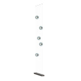 Hubbardton Forge 2020 Oil Rubbed Bronze Cool Grey Glass (YL) Standard Abacus 5-Light Floor to Ceiling Plug-In LED Lamp
