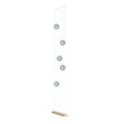 Hubbardton Forge 2020 Modern Brass Cool Grey Glass (YL) Standard Abacus 5-Light Floor to Ceiling Plug-In LED Lamp
