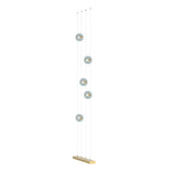 Hubbardton Forge 2020 Modern Brass Cool Grey Glass (YL) Standard Abacus 5-Light Floor to Ceiling Plug-In LED Lamp