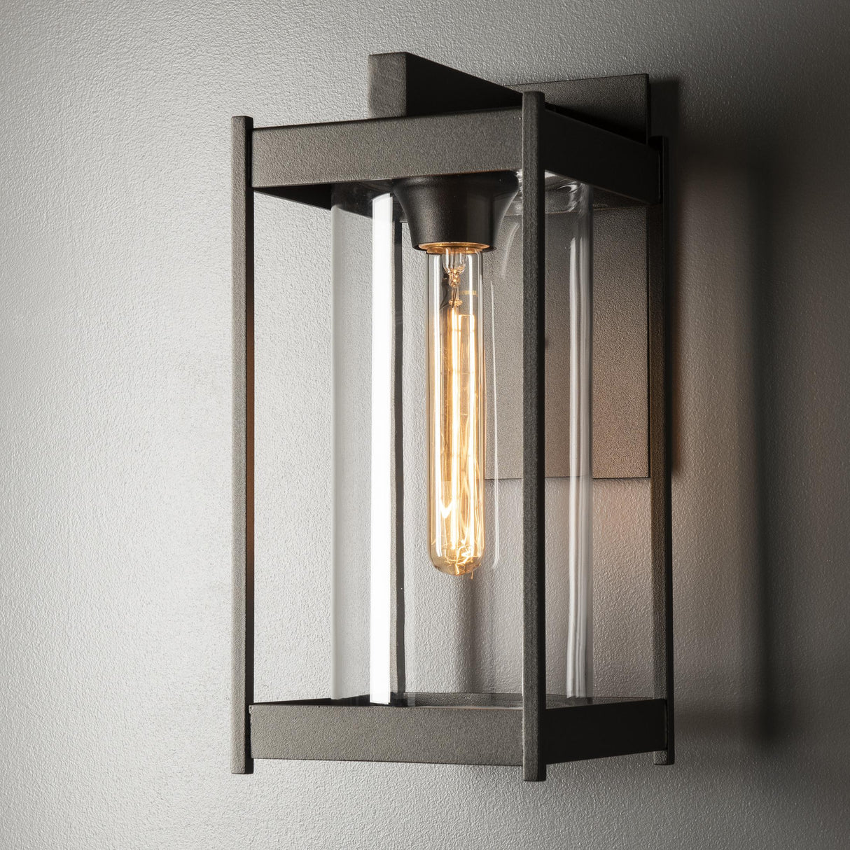 Hubbardton Forge 2023 Coastal Oil Rubbed Bronze Clear Glass (ZM) Cela Medium Outdoor Sconce