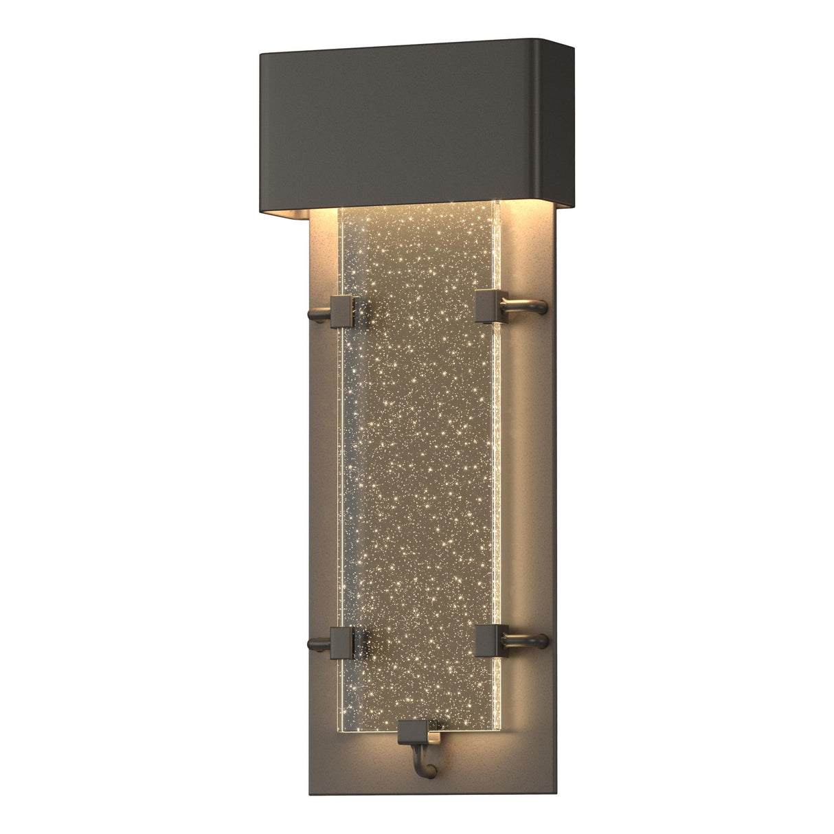 Hubbardton Forge 2016 Coastal Dark Smoke Seeded Clear Glass (II) Ursa Small LED Outdoor Sconce
