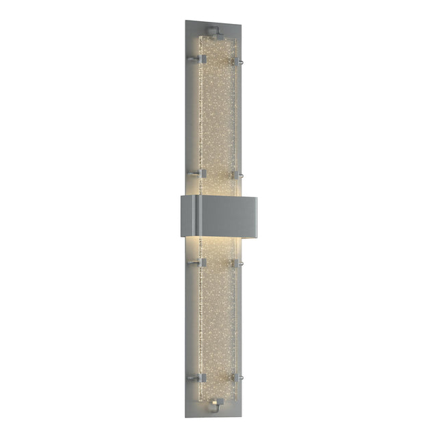 Hubbardton Forge 2020 Coastal Burnished Steel Seeded Clear Glass (II) Double-Large Ursa LED Outdoor Sconce