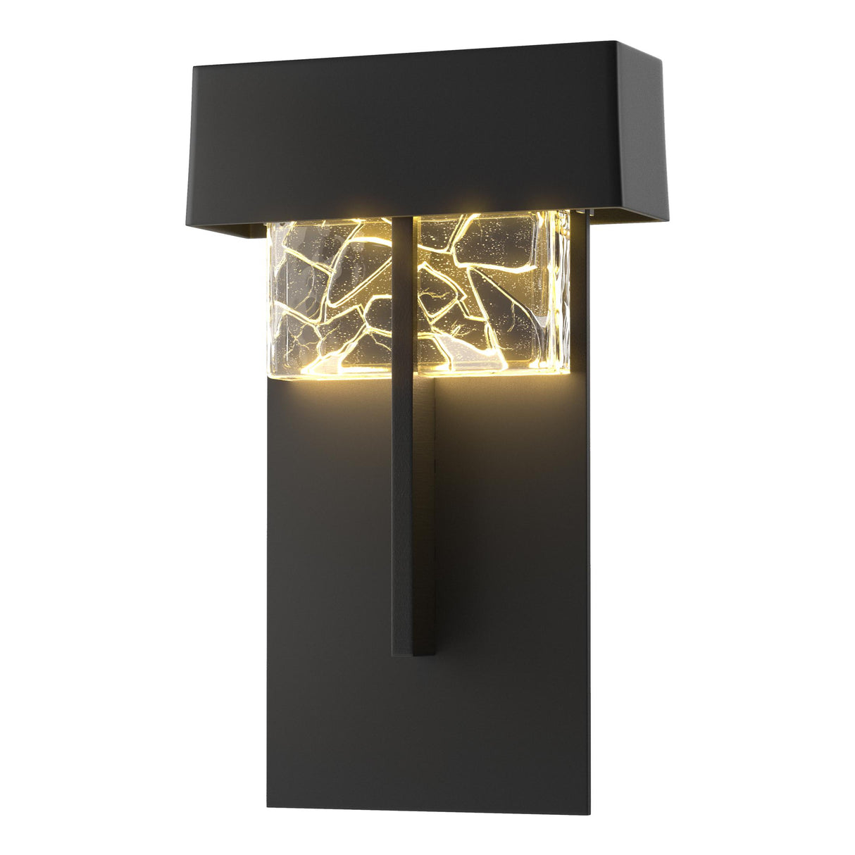 Hubbardton Forge 2016 Coastal Black Clear Glass with Shards (YP) Shard Large LED Outdoor Sconce