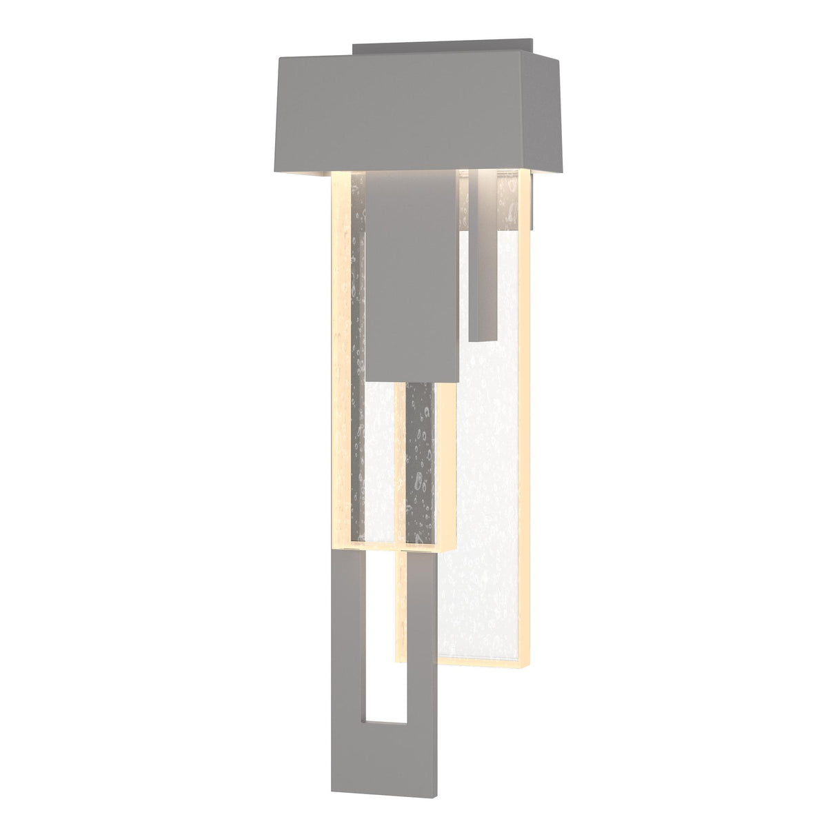Hubbardton Forge 2018 Coastal Burnished Steel Seeded Clear Glass (II) Left Rainfall LED Outdoor Sconce