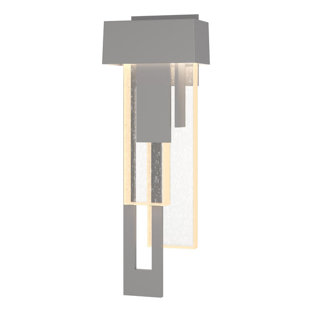 Hubbardton Forge 2018 Coastal Burnished Steel Seeded Clear Glass (II) Left Rainfall LED Outdoor Sconce