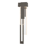 Hubbardton Forge 2018 Coastal Dark Smoke Seeded Clear Glass (II) Left Rainfall Large LED Outdoor Sconce