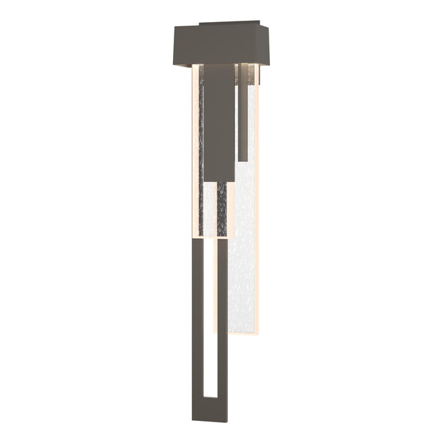 Hubbardton Forge 2018 Coastal Dark Smoke Seeded Clear Glass (II) Left Rainfall Large LED Outdoor Sconce