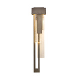 Hubbardton Forge 2018 Coastal Dark Smoke Seeded Clear Glass (II) Left Rainfall Large LED Outdoor Sconce