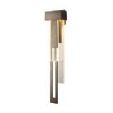 Hubbardton Forge 2018 Coastal Dark Smoke Seeded Clear Glass (II) Left Rainfall Large LED Outdoor Sconce