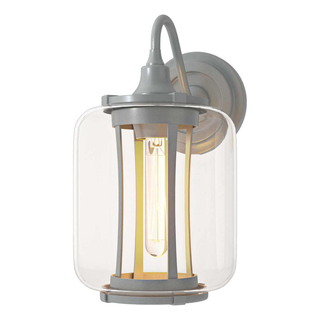 Hubbardton Forge 2022 Coastal Burnished Steel Clear Glass (ZM) Fairwinds Outdoor Sconce