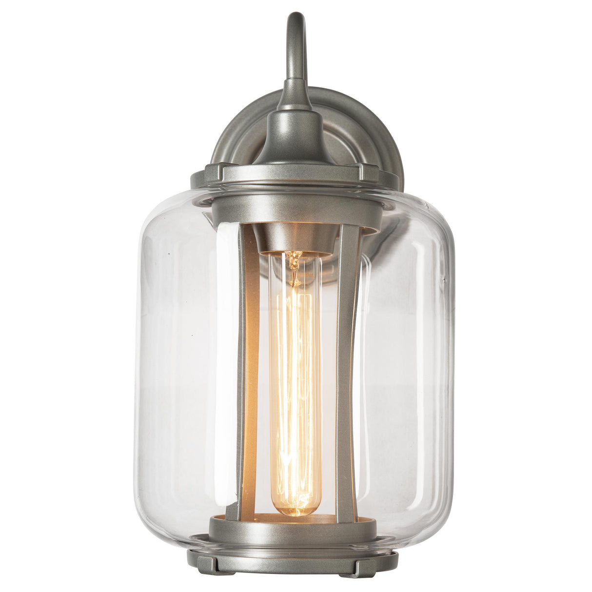 Hubbardton Forge 2022 Coastal Burnished Steel Clear Glass (ZM) Fairwinds Outdoor Sconce