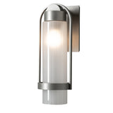 Hubbardton Forge 2023 Coastal Burnished Steel Frosted Glass (FD) Alcove Small Outdoor Sconce