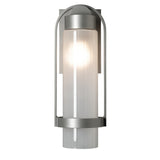 Hubbardton Forge 2023 Coastal Burnished Steel Frosted Glass (FD) Alcove Small Outdoor Sconce