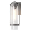 Hubbardton Forge 2023 Coastal Burnished Steel Clear Glass (ZM) Alcove Small Outdoor Sconce